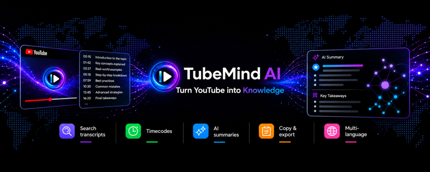 Баннер возможностей TubeMind AI